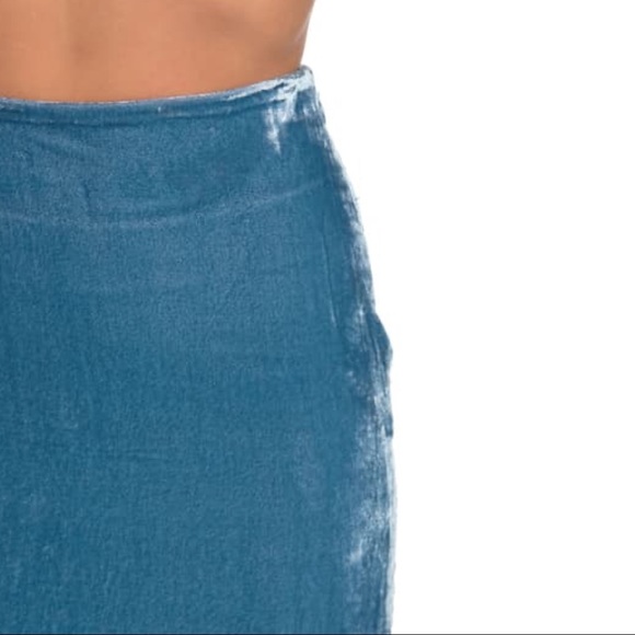 Free People "My Lacey" Velvet Asymmetrical Skirt - Picture 3 of 8